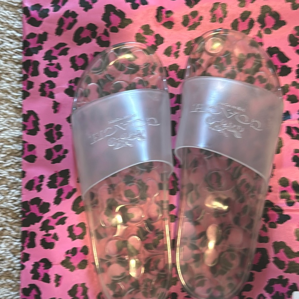 Coach Women's Transparent Slide Sandals